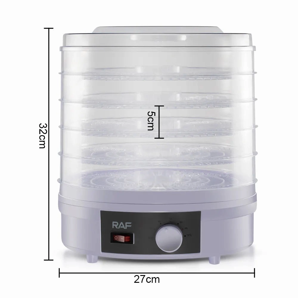 RAF Electric Dried Fruit Machine |  5 Layers Trays | 350W |Increase Capacity | Low Noise | Temperature Control
