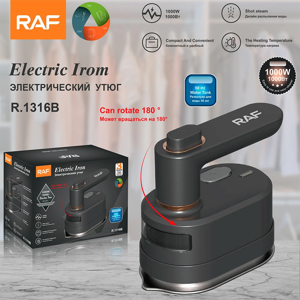 RAF Electric Iron | 1000W | shot steam | heating temperature | compactandconvenient