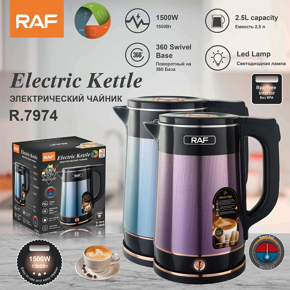RAF Electric Kettle | 1500W | 2.5L Capacity | LED Lamp | BPA Free