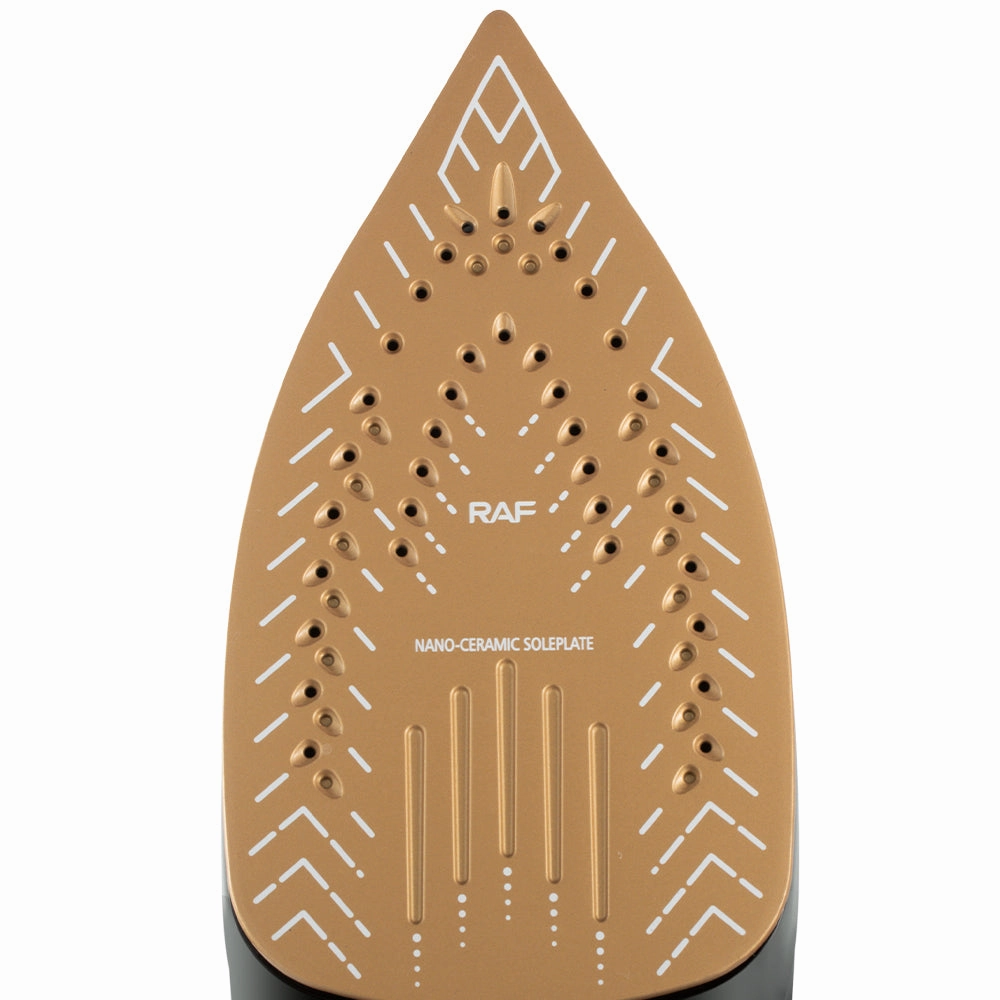 RAF Electric Steam Iron | 2600W | Vertical Steaming | Gold Ceramicbottom | ThermostatControlled