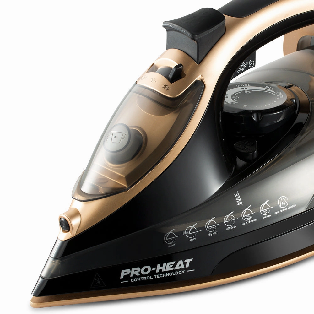 RAF Electric Steam Iron | 2600W | Vertical Steaming | Gold Ceramicbottom | ThermostatControlled