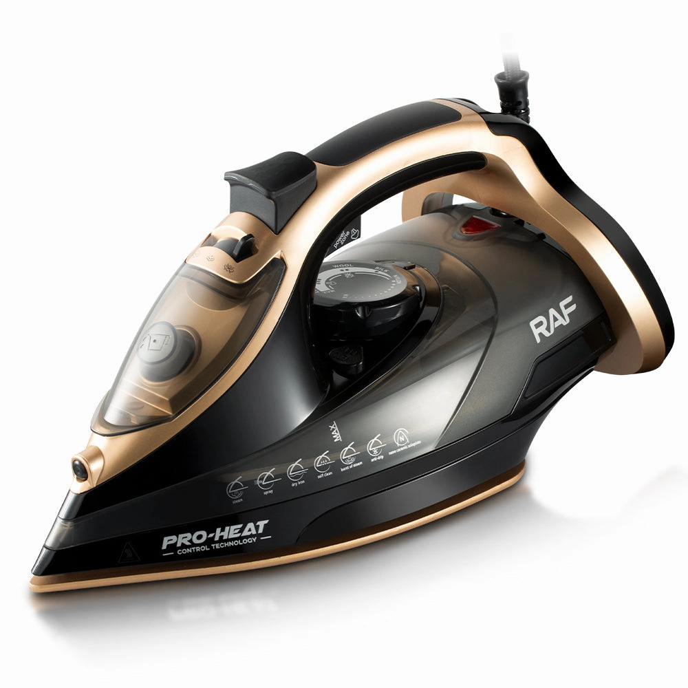 RAF Electric Steam Iron | 2600W | Vertical Steaming | Gold Ceramicbottom | ThermostatControlled