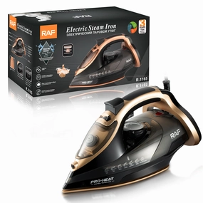 RAF Electric Steam Iron | 2600W | Vertical Steaming | Gold Ceramicbottom | ThermostatControlled