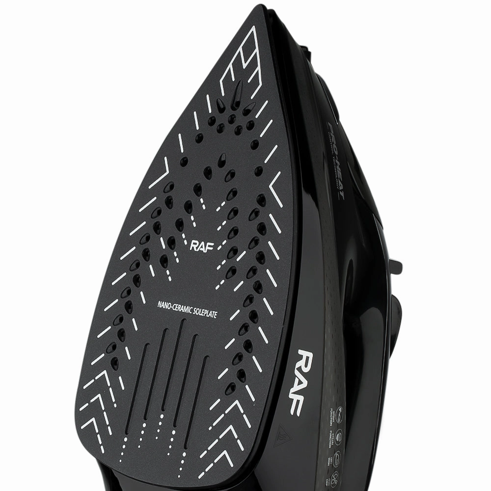 RAF Electric Steam Iron | 2800W | Burst of Steaming | Nano CeramicSoleplate|SelfCleaning