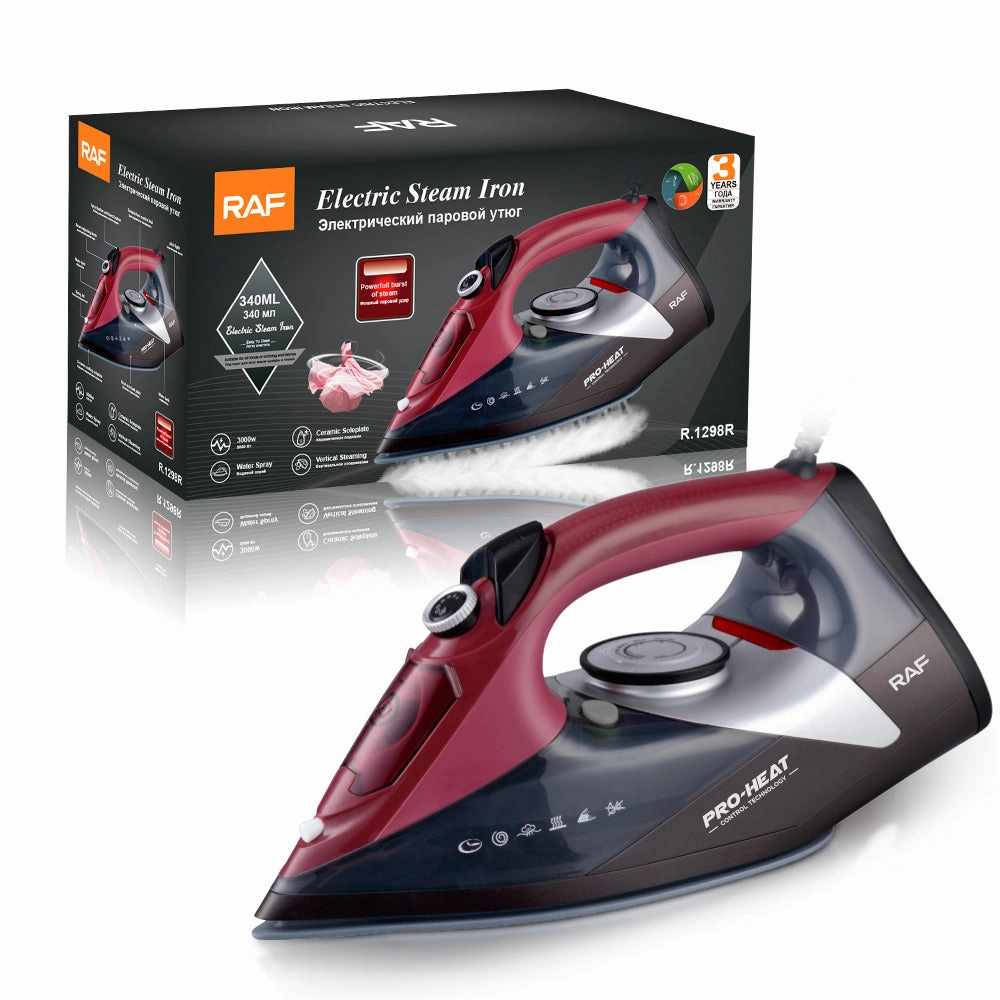 RAF Electric Steam Iron | 3000W | Vertical Steaming | CeramicSoleplate|Water Spray | PowerfullBurstofSteam