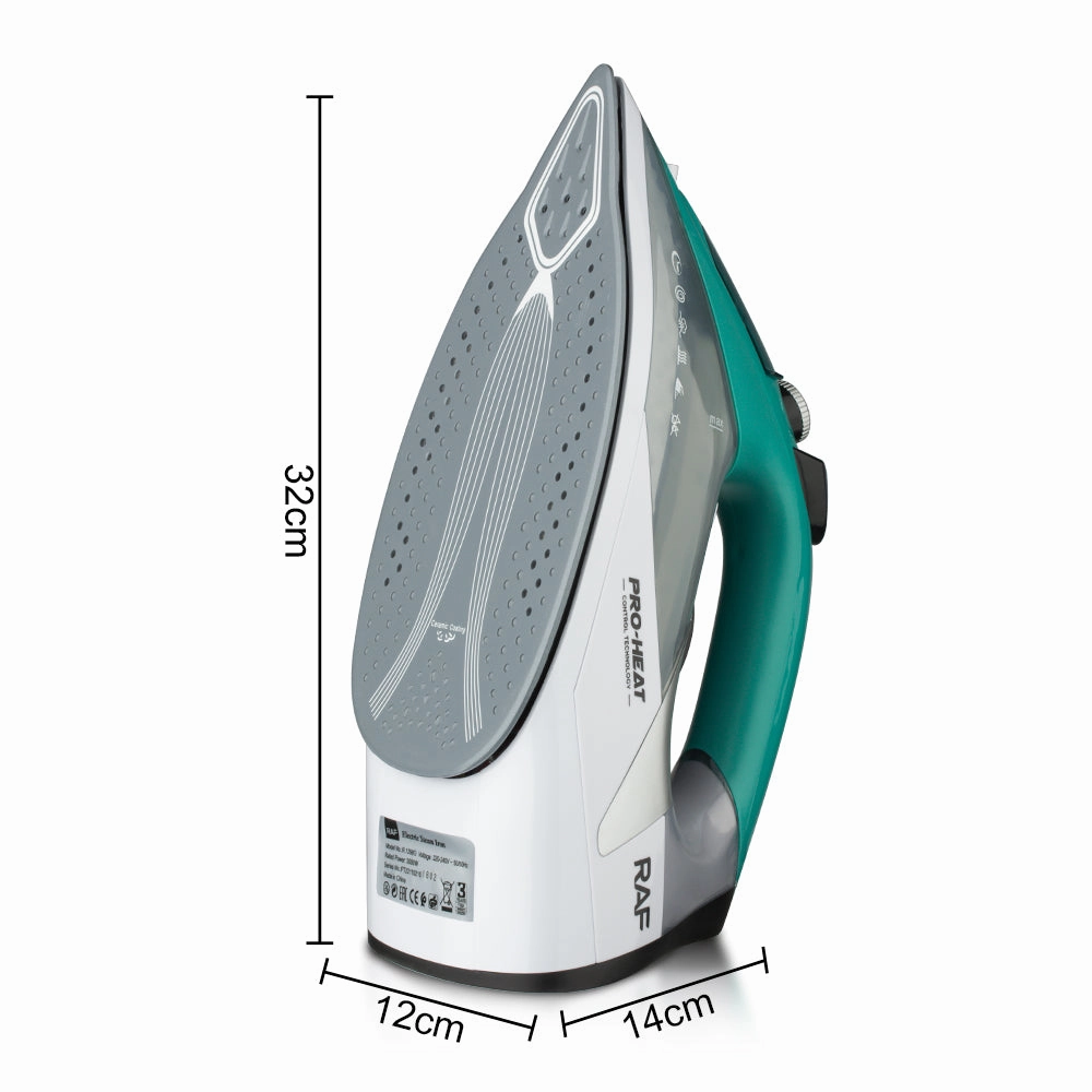 RAF Electric Steam Iron | 3000W | Vertical Steaming | CeramicSoleplate|Water Spray | PowerfullBurstofSteam