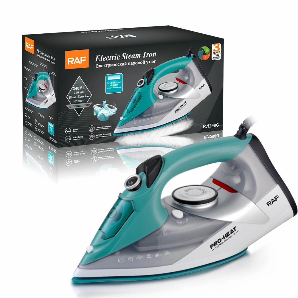 RAF Electric Steam Iron | 3000W | Vertical Steaming | CeramicSoleplate|Water Spray | PowerfullBurstofSteam