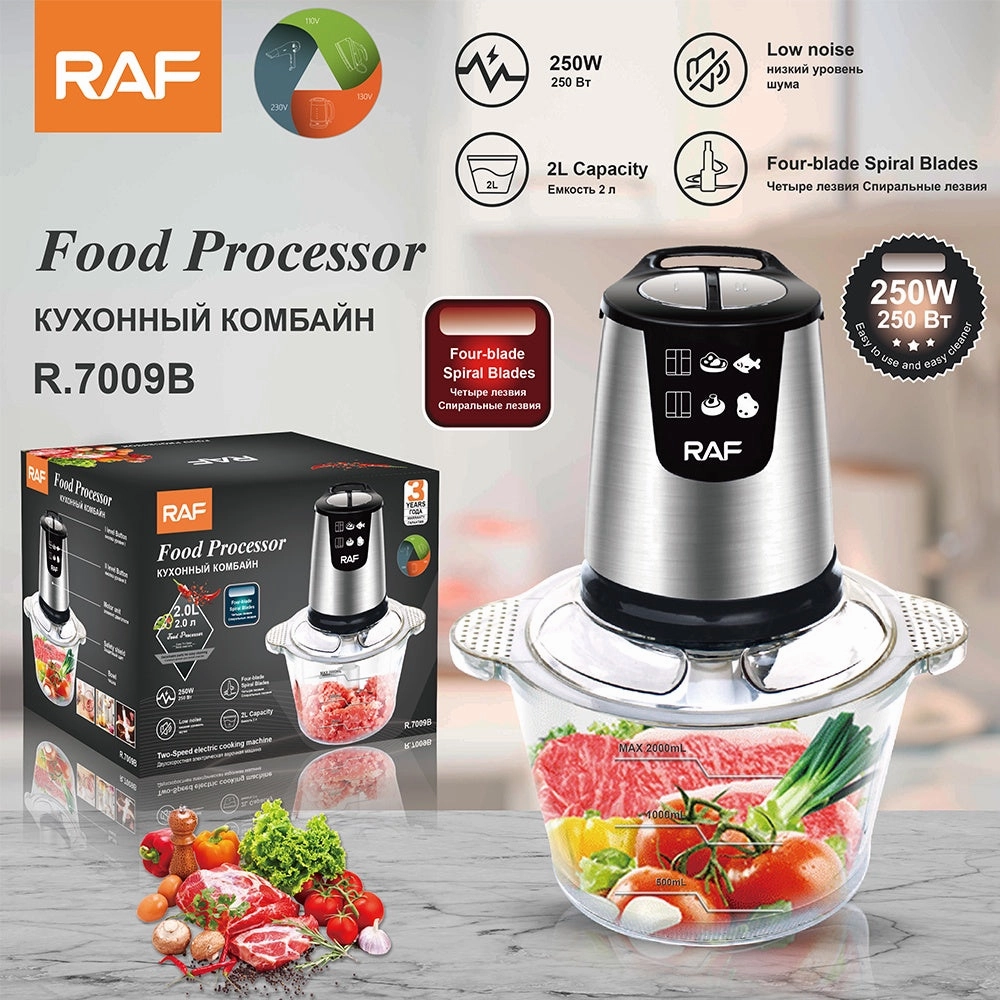 RAF Food Processor | 250W | 2L Capacity | 4 Blades | Low Noise