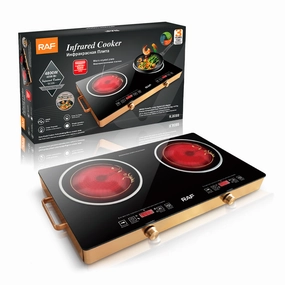 RAF Infrared Cooker 4800W | 220V | Iron Bottom Shell   Glass   Crystal Plate Material | 1.25m Power Cable | Aluminum Alloy Body