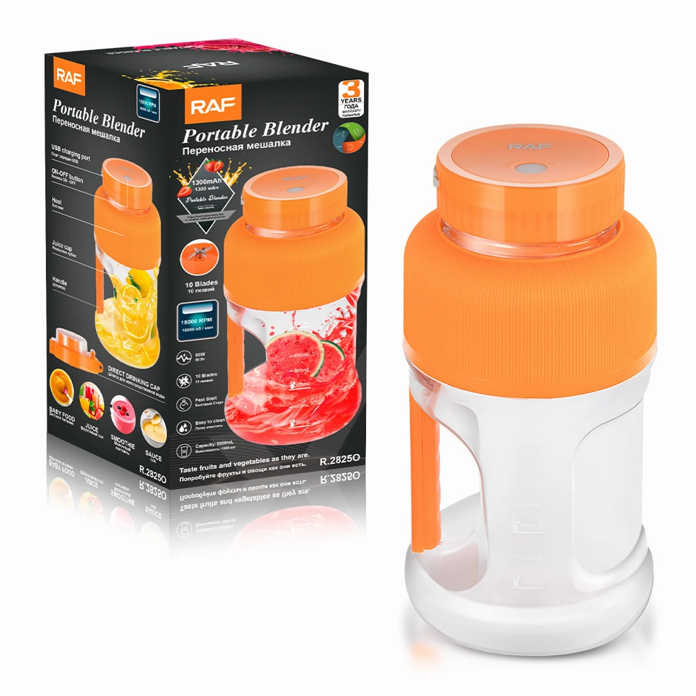RAF Portable Blender | 1000mL Capacity | Fast Start | 10 Blades | Easy to Clean