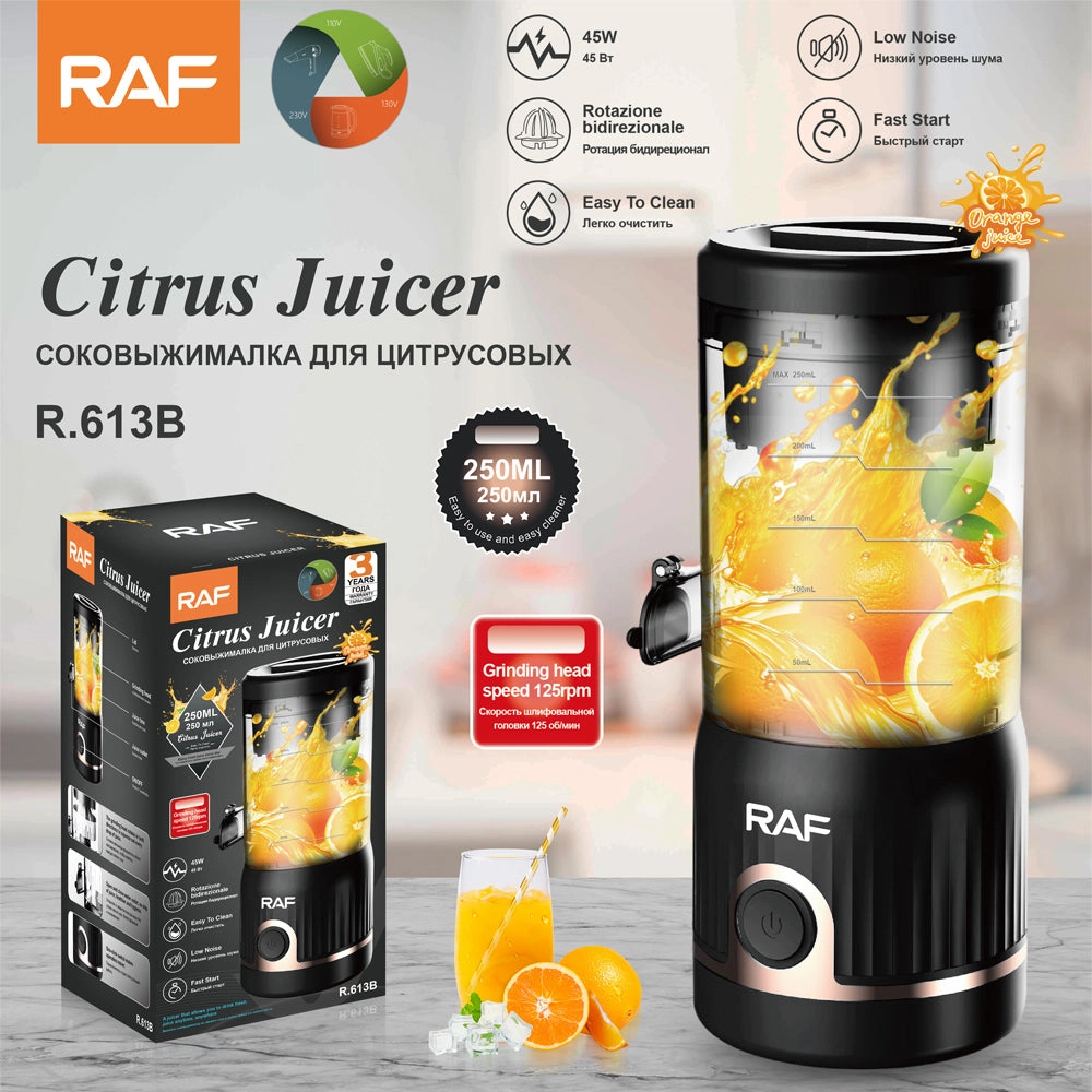 RAF Portable  Citrus Juicer | 45W | 250ML |  Rechargeable | Fast Start  | Low Noise | Easy To Clean