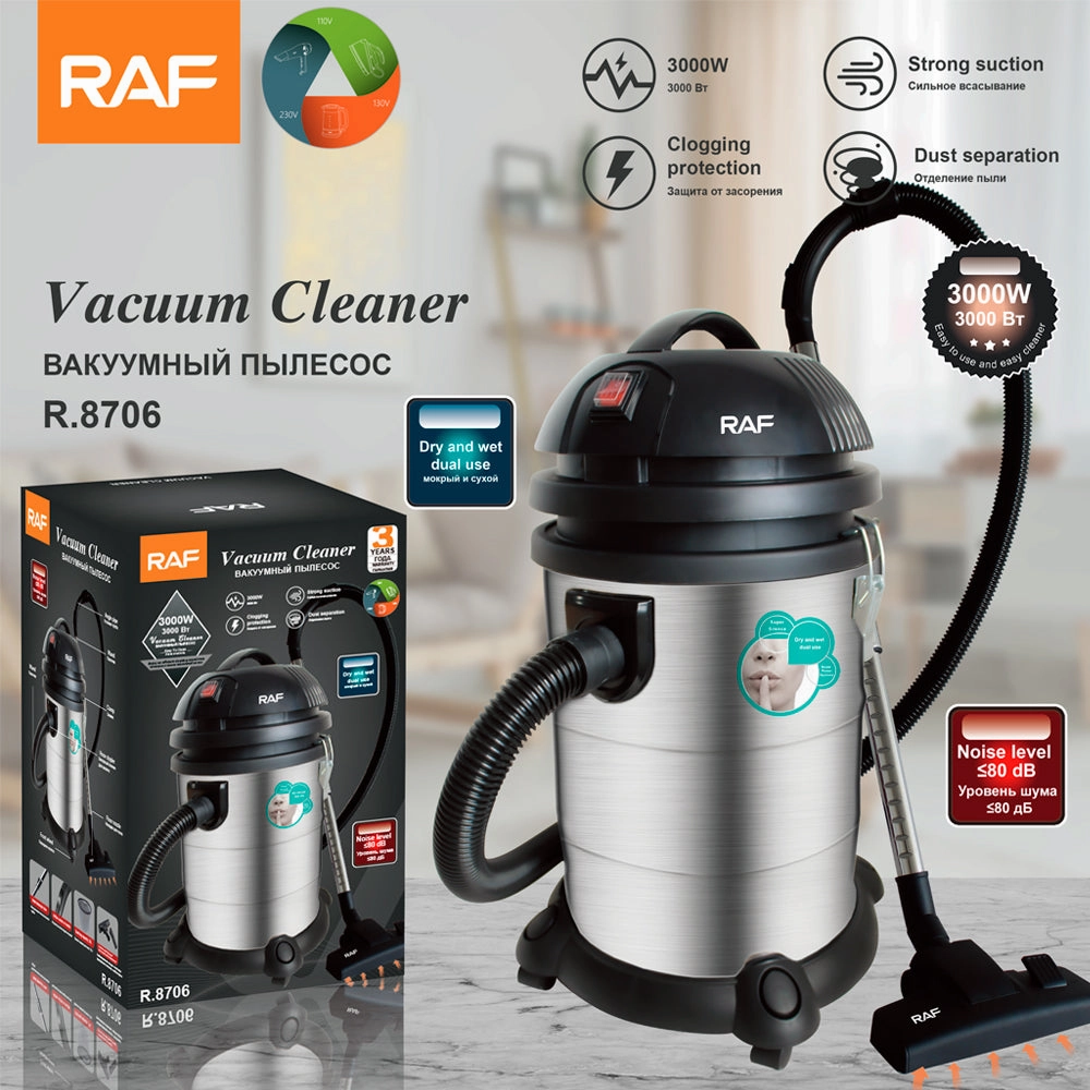 RAF Tank Vacuum Cleaner | 30L Capacity | 3000W | Clogging Protection
