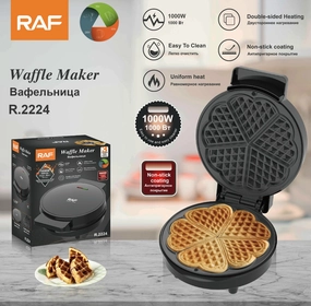 RAF Waffle Maker |1000W | Double-sided Heating | Easy To Clean | Non-stick Coating | Uniform Heat