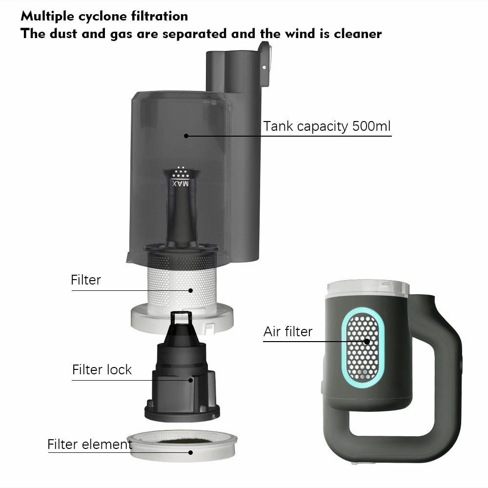 RAF Wireless Vacuum Cleaner | 120W | 0.5L Capacity | Adjustable Speed Control
