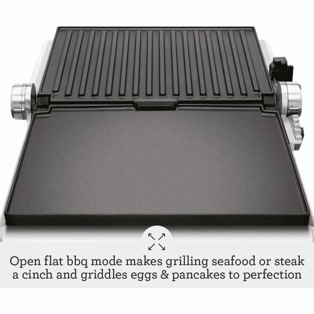 Sage 2400W Cast Aluminium Non-stick Smart Grill Pro - Brushed Stainless Steel| BGR840BSS