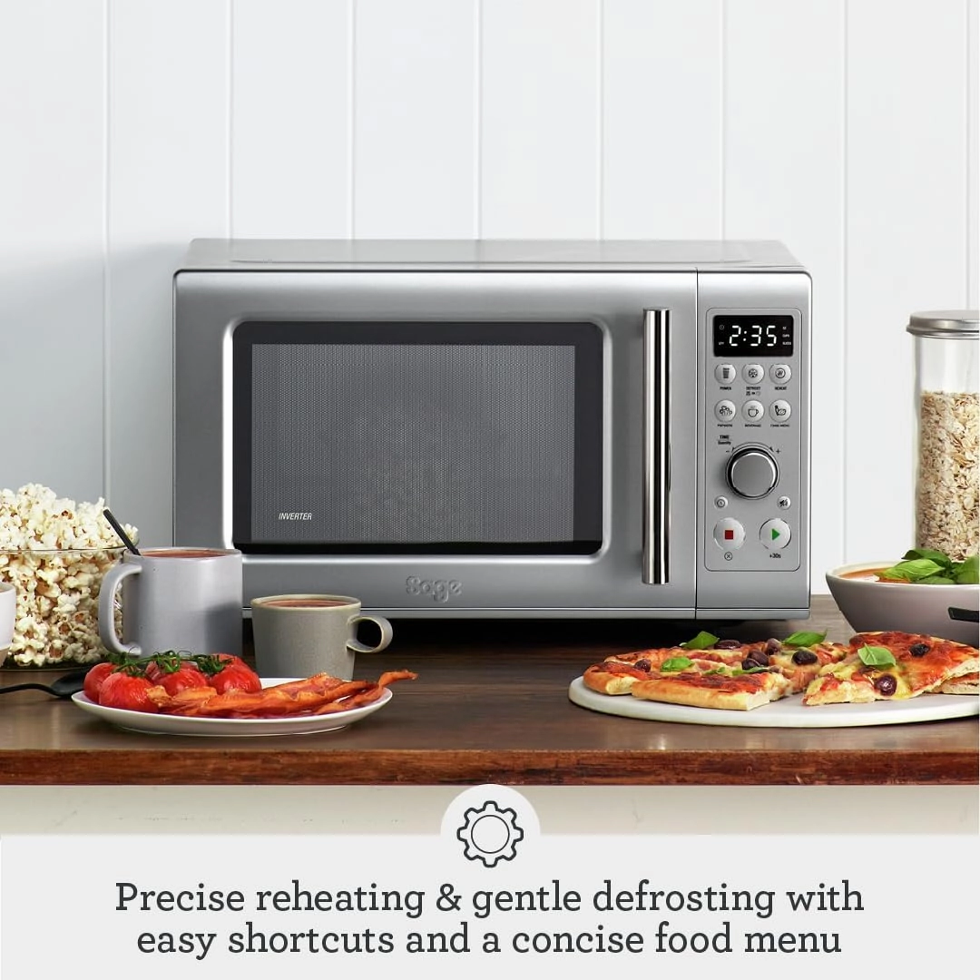 Sage the Compact Wave Soft Close Microwave Oven, Silver | SMO650SIL4GEU1