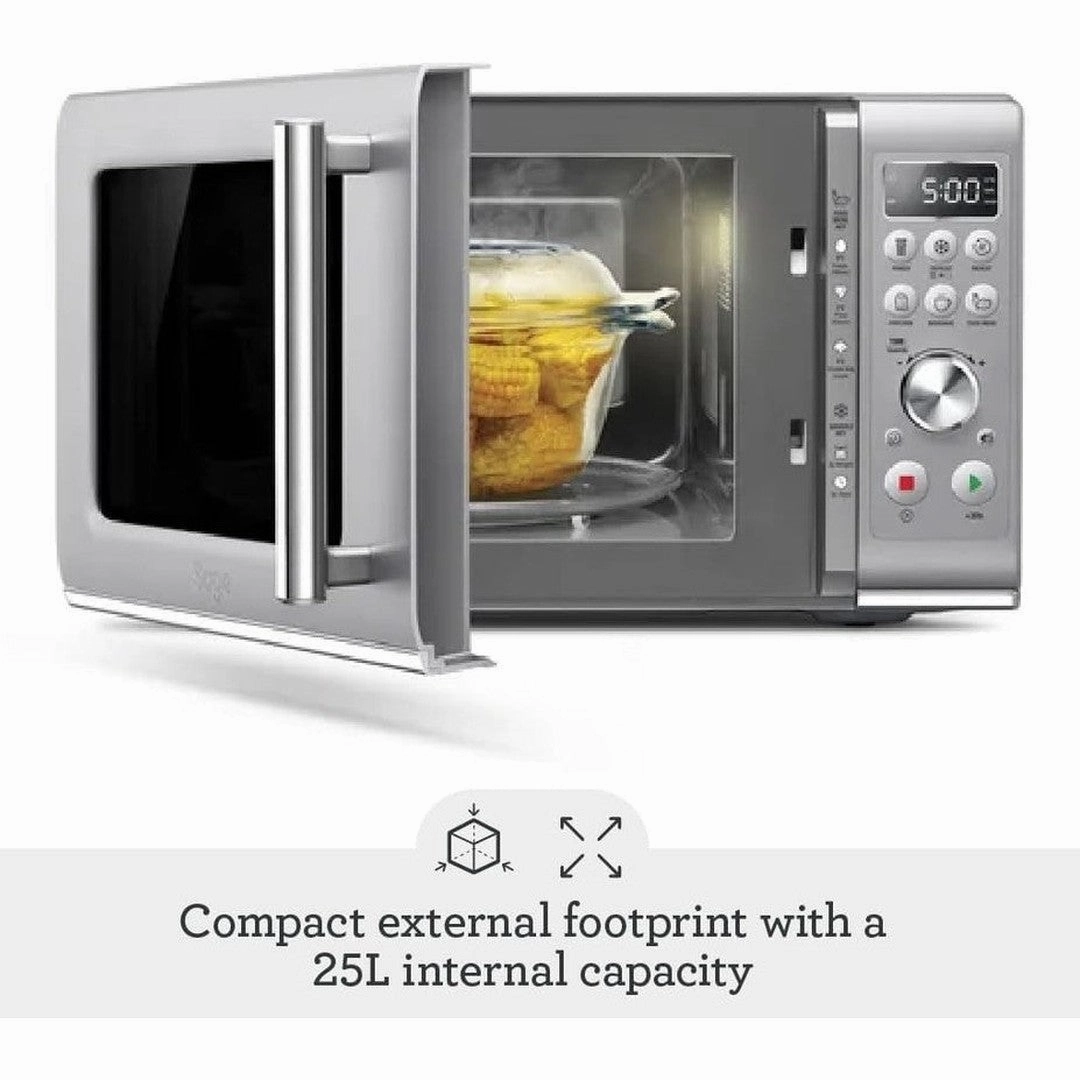 Sage the Compact Wave Soft Close Microwave Oven, Silver | SMO650SIL4GEU1