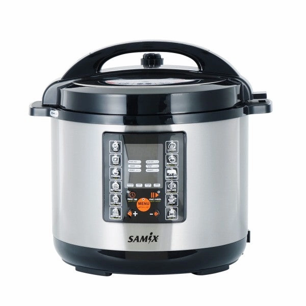 Samix Pressure Cooker,10Lit, 1600Watts, Black & Steel