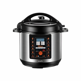 Samix Pressure Cooker, 8Lit, 1350Watts, Black & Steel