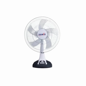 Samix Table Fan 18Inch, 3Speeds, 5Blades, Timer 60Min, White