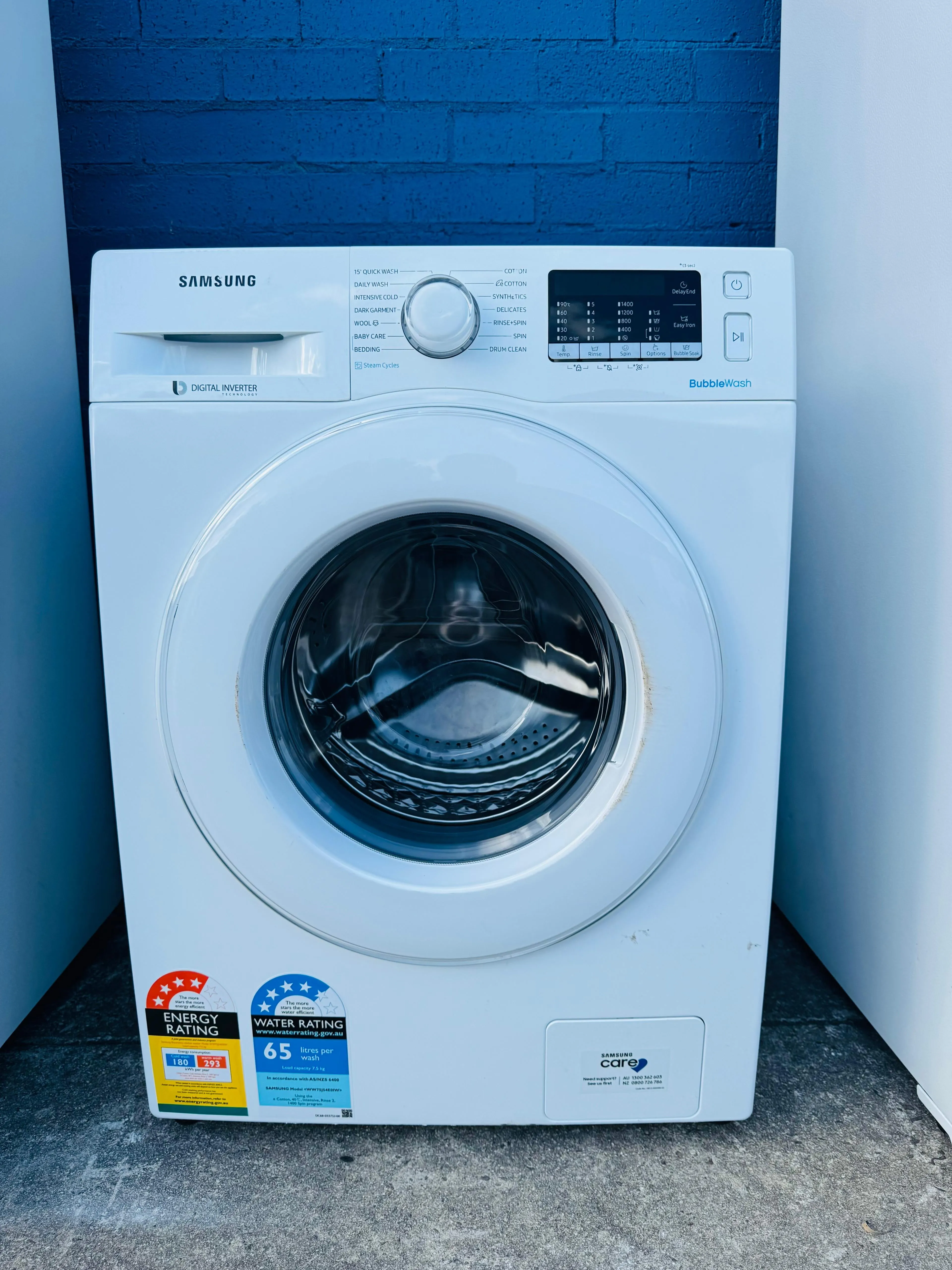 **SAMSUNG 7.5KGS FRONT LOADER WASHING MACHINE**