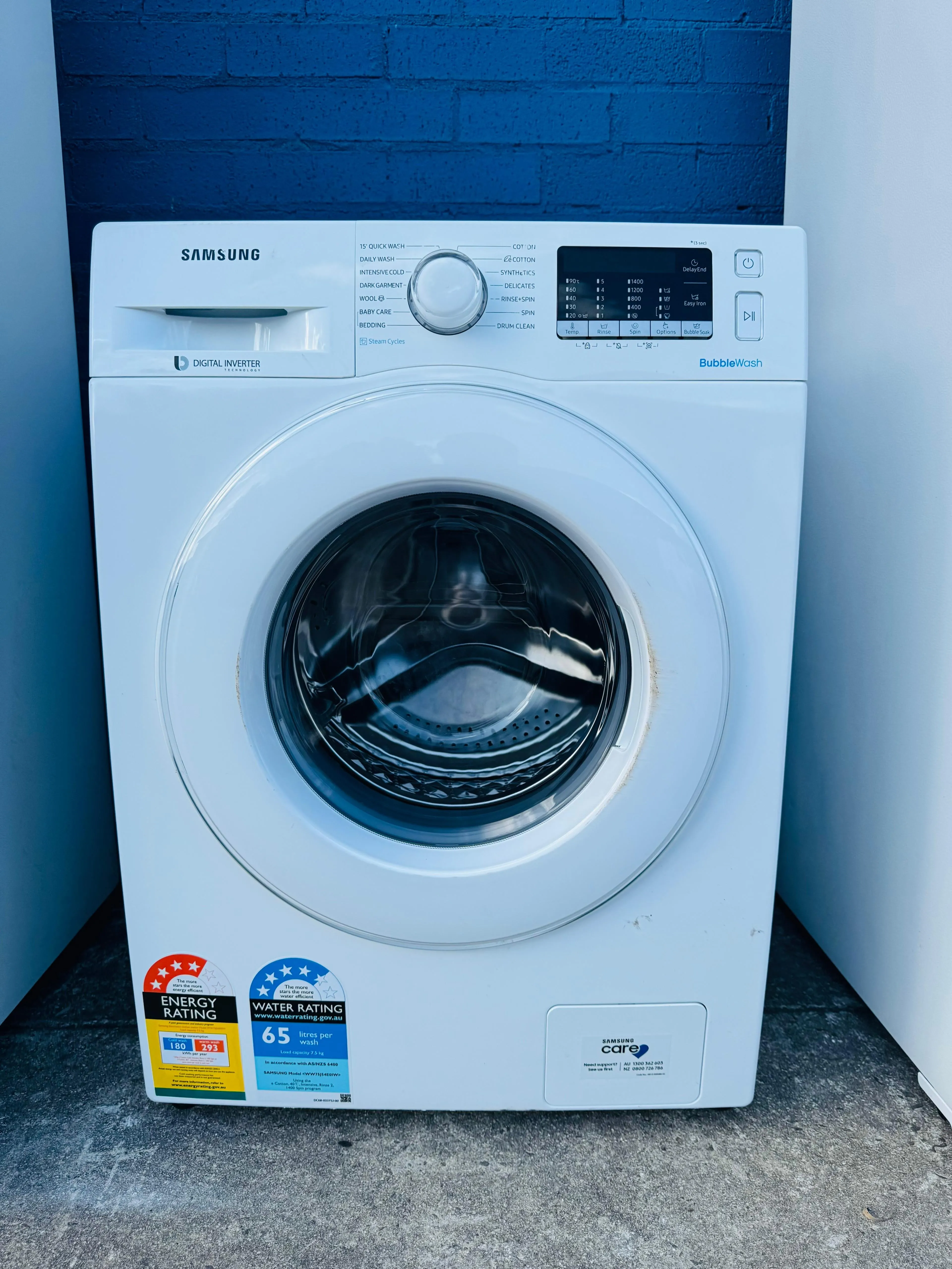 **SAMSUNG 7.5KGS FRONT LOADER WASHING MACHINE**