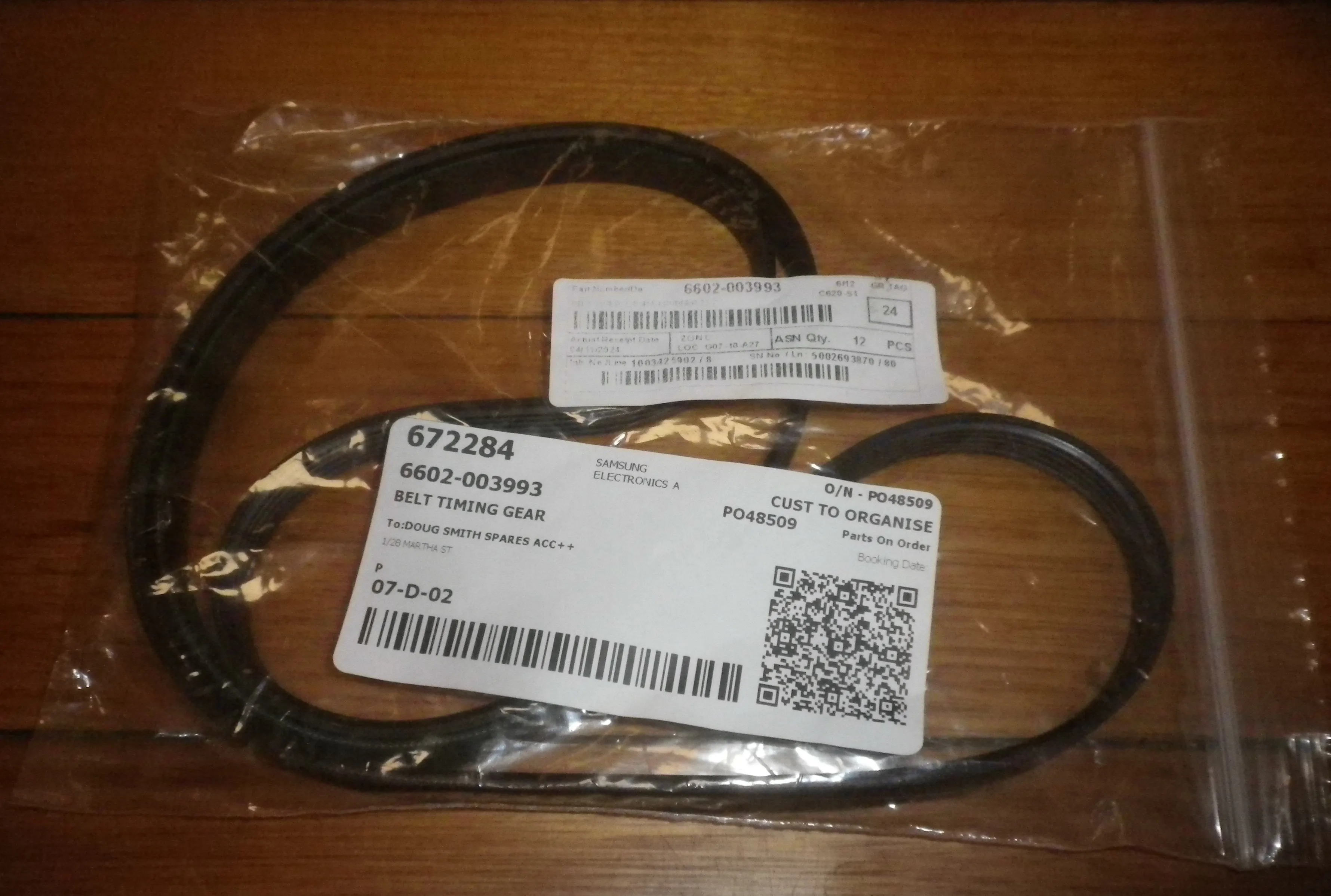 Samsung Front Loader Washing Machine Drive Belt 5EPJ1214 - Part # 6602-003993