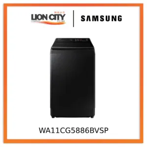 Samsung WA11CG5886BVSP 11.5kg Top Load Washing Machine with Ecobubble, 3 Ticks