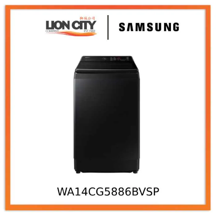 Samsung WA14CG5886BVSP 14kg Top Load Washing Machine with Ecobubble, 3 Ticks