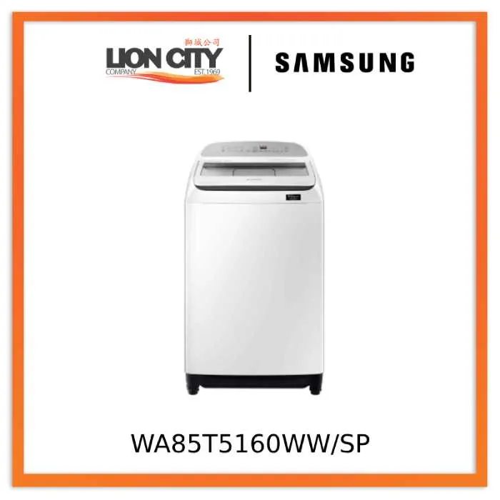 Samsung WA85T5160WW/SP 8.5kg Top Load Washing Machine with Wobble, 3 Ticks