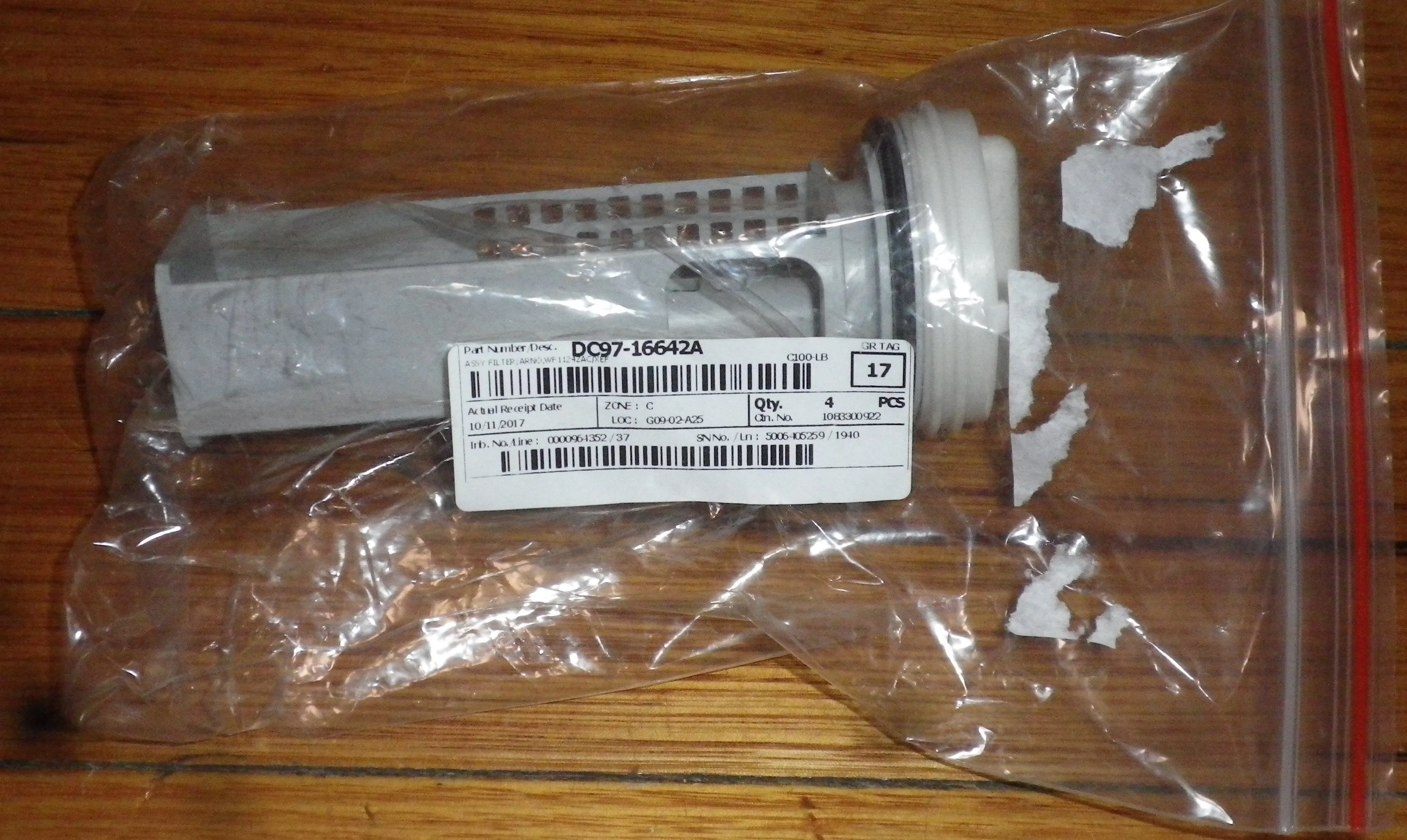 Samsung Washer Pump Lint Filter Button Trap Insert - Part # DC97-16642A