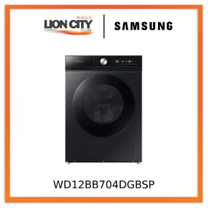 Samsung WD12BB704DGBSP Bespoke AI 12/8kg Front Load Washer Dryer with AI Ecobubble, 4 Ticks