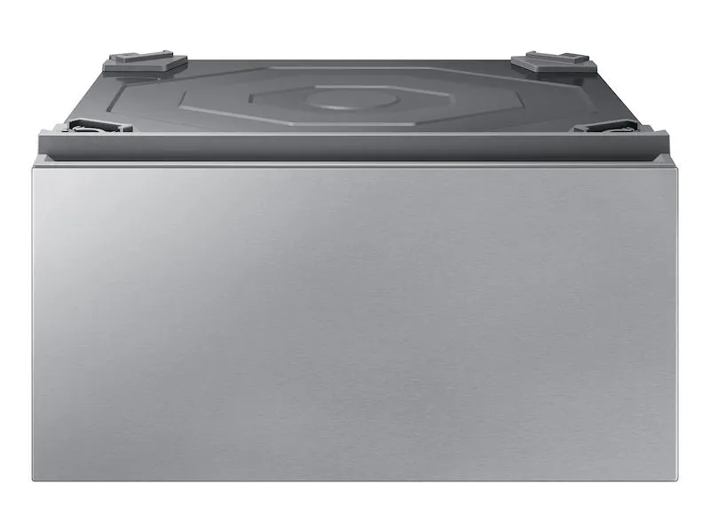 Samsung WE502NT Bespoke 27" Laundry Pedestal With Storage Drawer In Silver Steel
