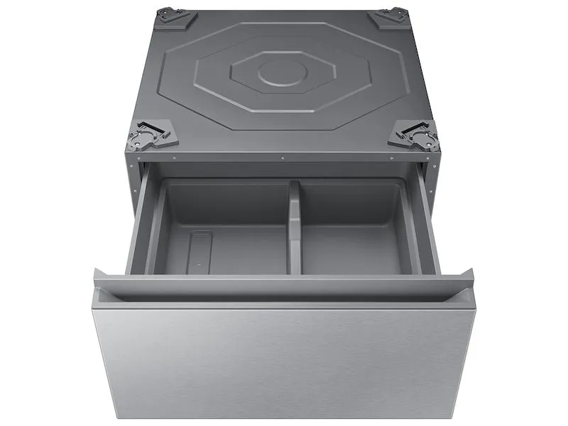 Samsung WE502NT Bespoke 27" Laundry Pedestal With Storage Drawer In Silver Steel