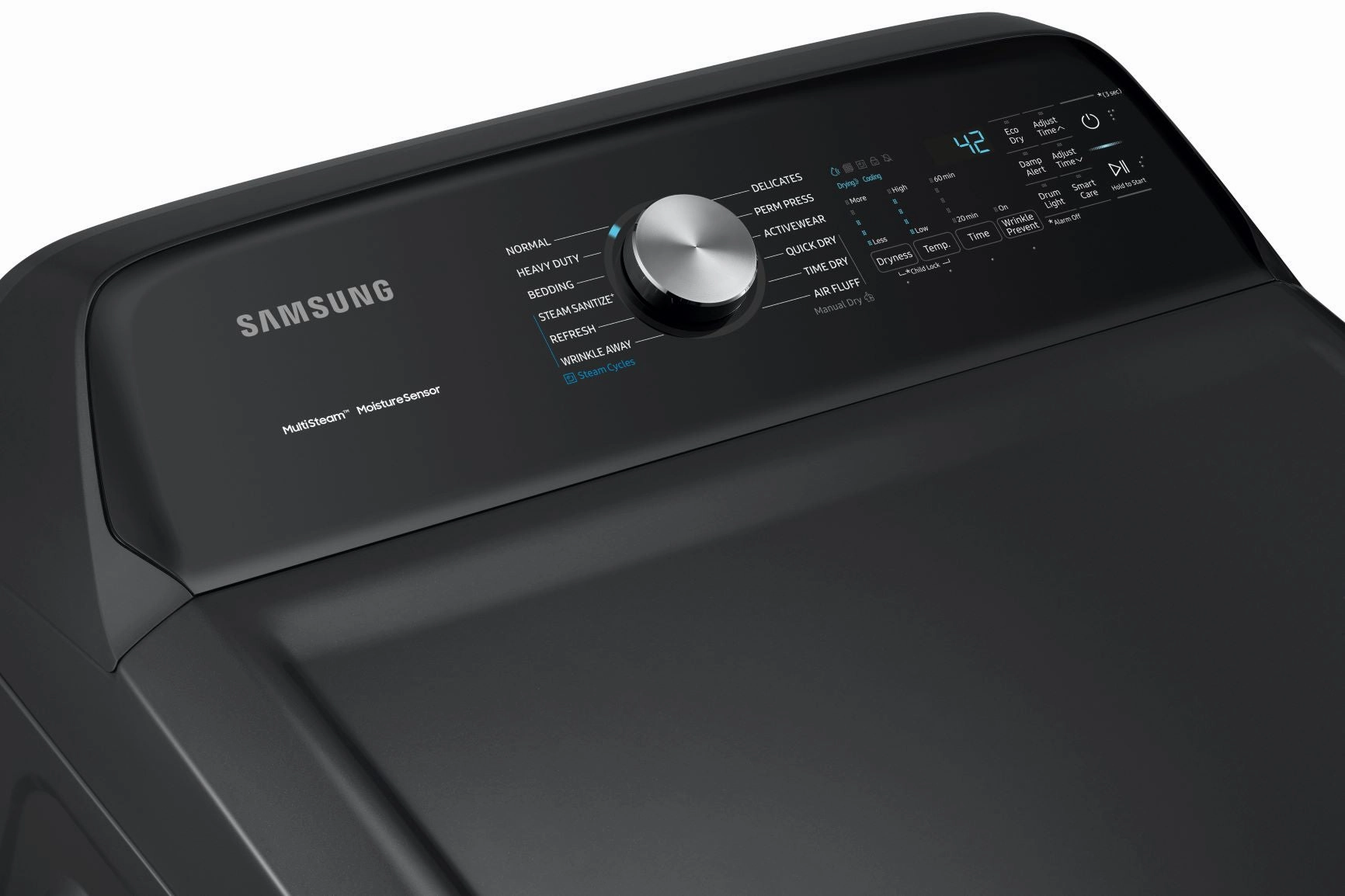 Samsung Black Stainless Electric Dryer with Steam Sanitize  (7.4 Cu.Ft.) - DVE50A5405V/AC