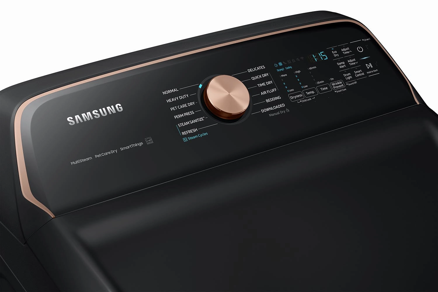 Samsung Black Stainless Smart Electric Dryer with Pet Care Dry (7.4cu.ft) - DVE54CG7550VAC
