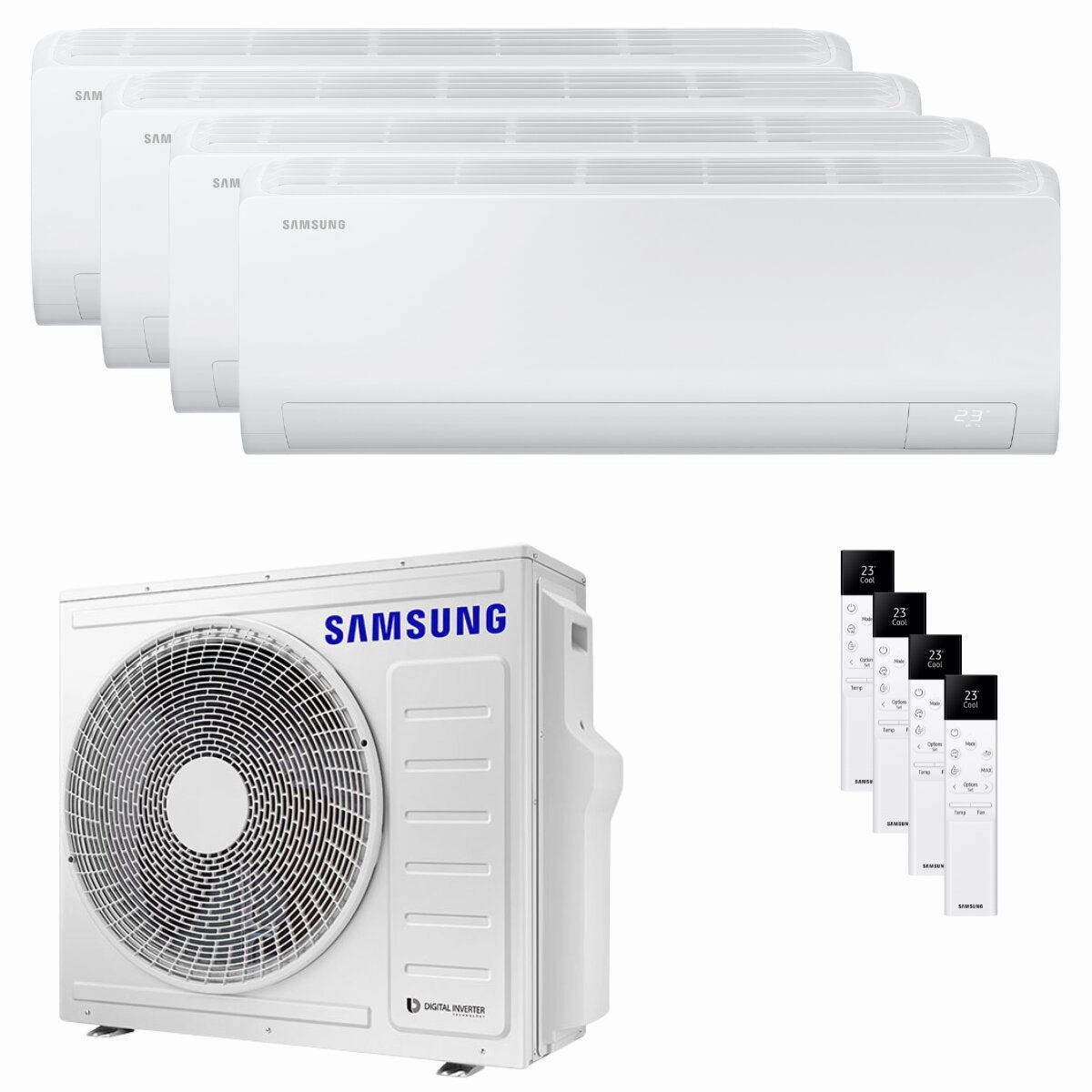 Samsung Cebu S2 Quadri Split Air Conditioner 7000 7000 9000 12000 BTU Inverter A   Wifi External Unit 8 kW