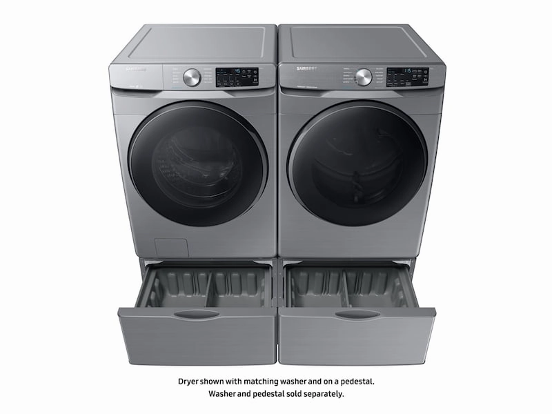 Samsung DVE45R6100P 7.5 Cu. Ft. Electric Dryer With Steam Sanitize  In Platinum