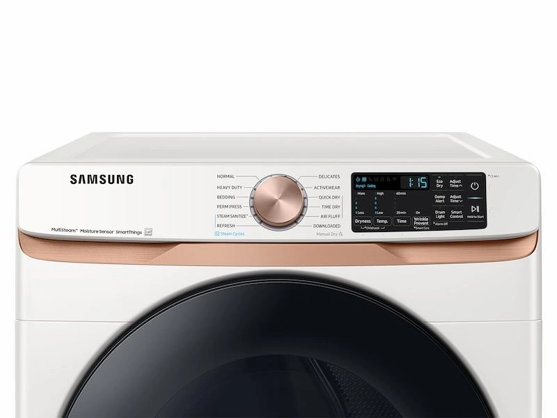 Samsung DVE50BG8300E 7.5 Cu. Ft. Smart Electric Dryer With Steam Sanitize  And Sensor Dry In Ivory