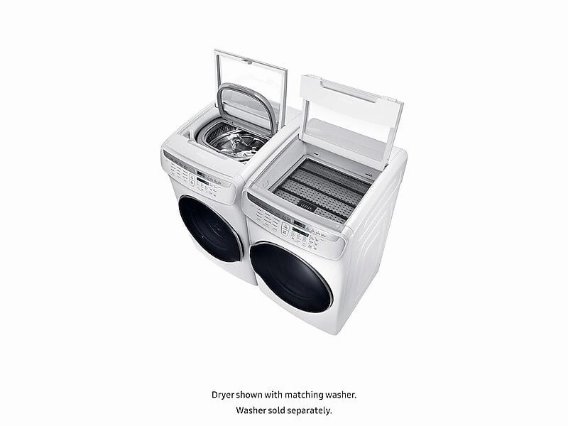 Samsung DVE55M9600W 7.5 Cu. Ft. Smart Electric Dryer With Flexdry&#8482; In White