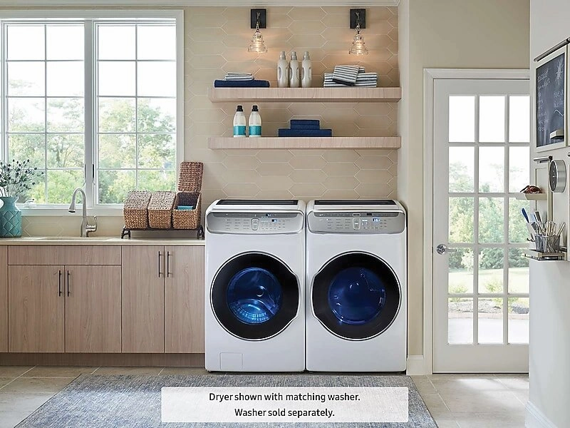 Samsung DVE60M9900W 7.5 Cu. Ft. Smart Electric Dryer With Flexdry&#8482; In White