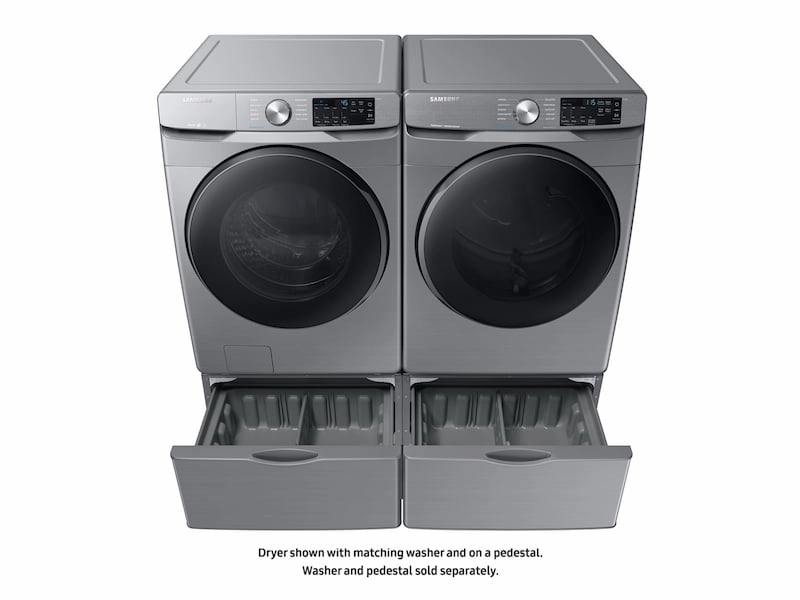 Samsung DVG45R6100P 7.5 Cu. Ft. Gas Dryer With Steam Sanitize  In Platinum