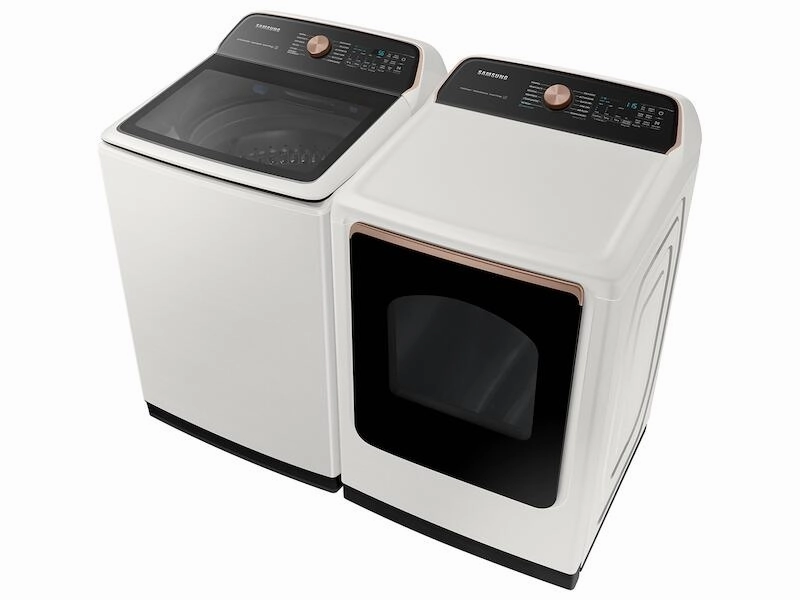 Samsung DVG55A7300E 7.4 Cu. Ft. Smart Gas Dryer With Steam Sanitize  In Ivory