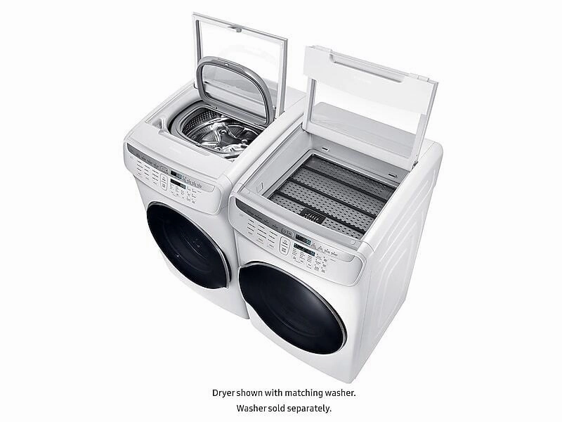 Samsung DVG55M9600W 7.5 Cu. Ft. Smart Gas Dryer With Flexdry&#8482; In White