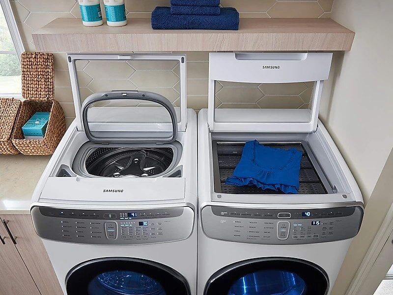 Samsung DVG60M9900W 7.5 Cu. Ft. Smart Gas Dryer With Flexdry&#8482; In White
