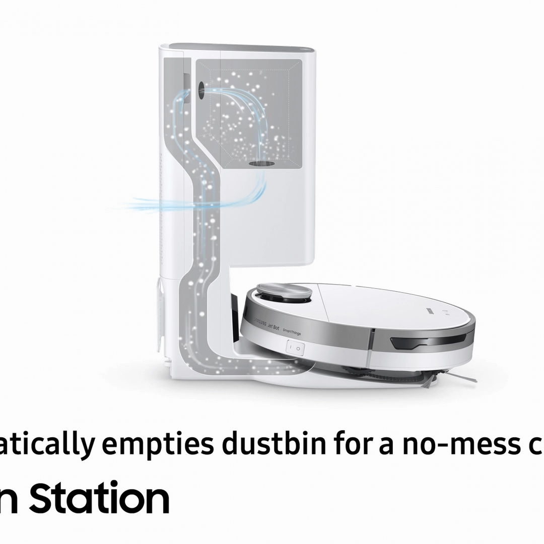 Samsung Jet Bot  Robot Vacuum Cleaner, Max 60W Suction Power with Clean Station | VR30T85513W/EU