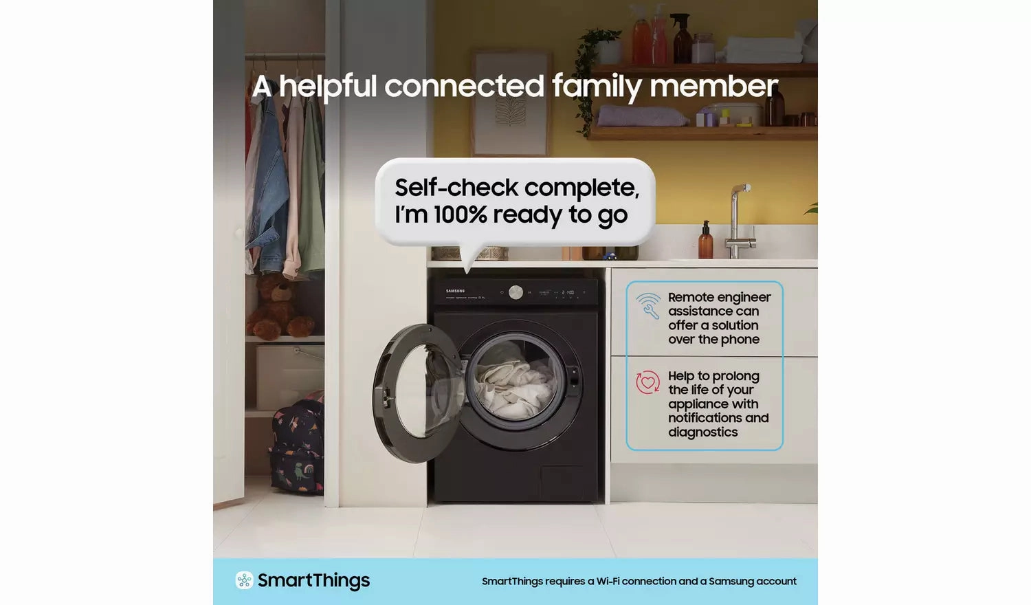 Samsung Series 5 DV90CGC0A0ABEU with OptimalDry 9 kg Heat Pump Tumble Dryer Black
