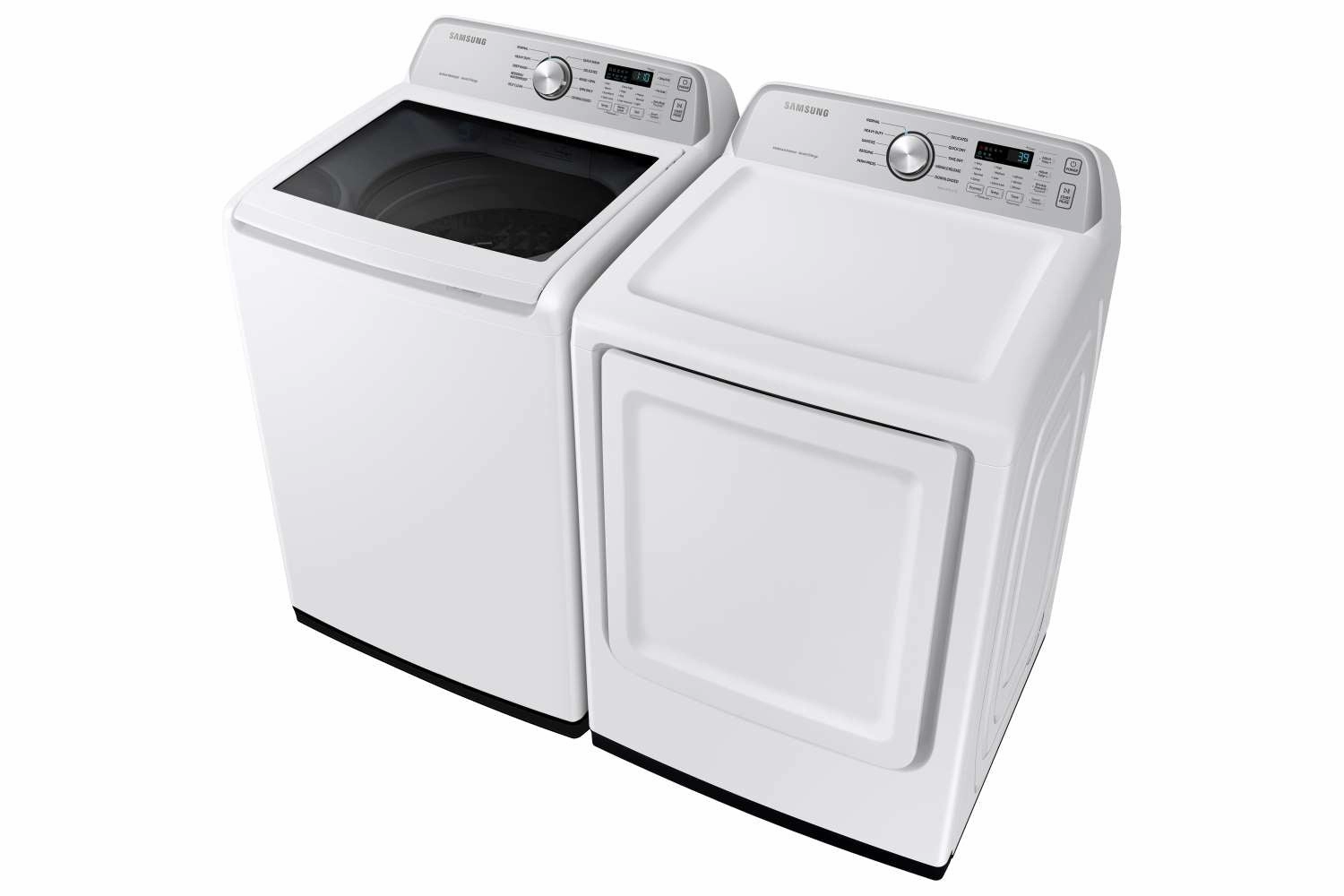 Samsung White Top Load Washer with Agitator and SmartThings (5.3 Cu.Ft) & White Electric Dryer with SmartThings (7.4 Cu.Ft) - WA46CG3505AWA4/DVE47CG3500WAC