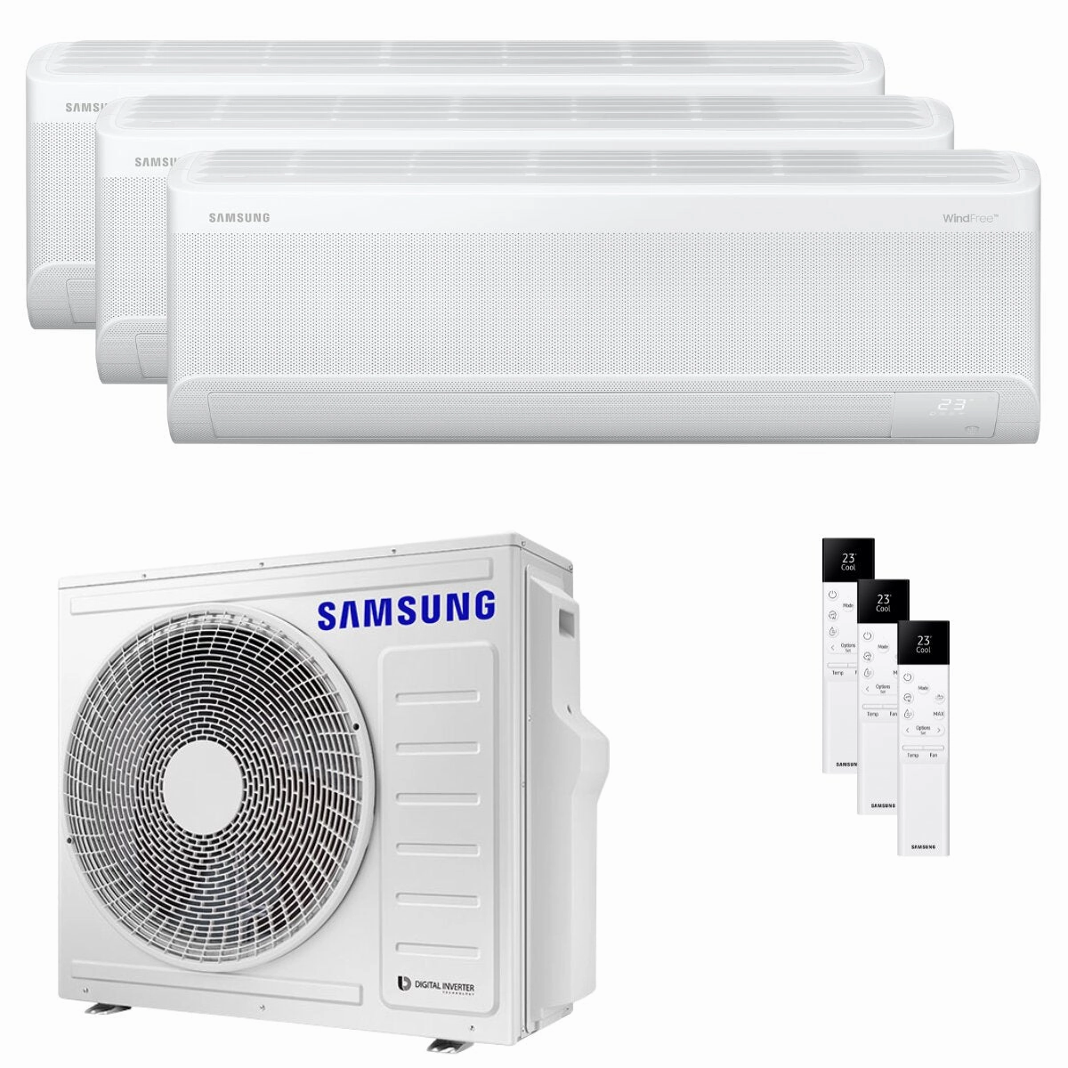 Samsung Windfree Elite S2 trial split air conditioner 7000 12000 12000 BTU inverter A   wifi external unit 6.8 kW
