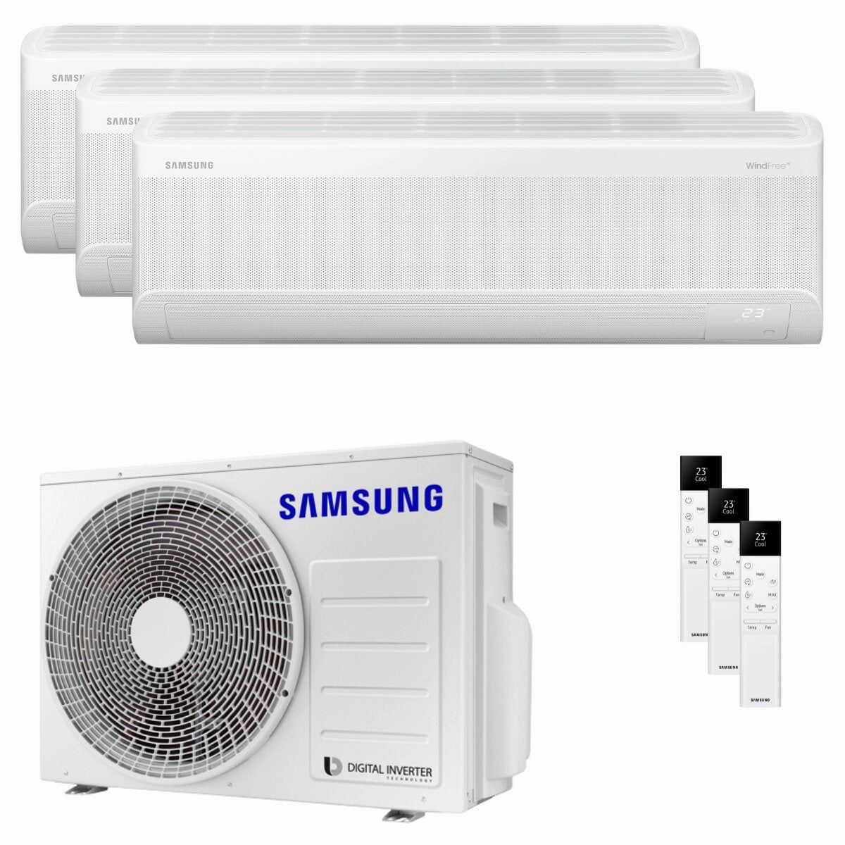 Samsung Windfree Elite S2 trial split air conditioner 7000 7000 12000 BTU inverter A   wifi external unit 5.2 kW
